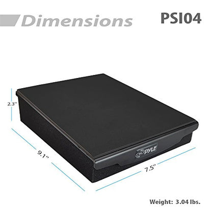 Pyle Speaker Isolation Pads - 7.5 x 9.1 x 2.3 inches - Acoustic Noise Isolation Platform - Foam Riser Recoil Stabilizer with Rubber Base for Studio Monitor, Subwoofer, Loudspeaker - PSIO4 - size: 7.5" x 9.1" (Single)