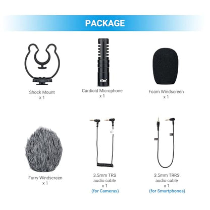 JJC Camera Shotgun Microphone Mic for Canon EOS R RP R5 R6 R7 R10 R50 R100 | for Sony ZV-1 II ZV1 ZV-1F ZV1F A6700 A6400 A6300, Nikon Z50 II Zf Z30 Z6 Z7 II, Fuji X-T5 X-T4 X-S20 and More Cameras