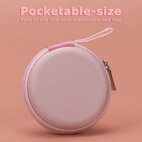Ginsco Mini-Portable Hard Shell Earbuds Case for Apple EarPods Headphones USB-C Wired Ear Buds/Skullcandy Jib Wired Earbuds/Samsung Galaxy Wired Earbuds, Travel Case for Earphones Earplugs (1, Pink) - color: Pink