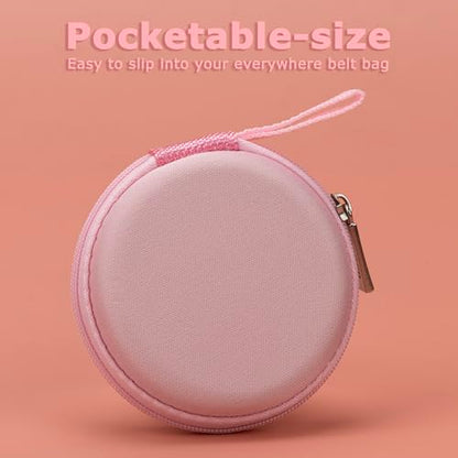 Ginsco Mini-Portable Hard Shell Earbuds Case for Apple EarPods Headphones USB-C Wired Ear Buds/Skullcandy Jib Wired Earbuds/Samsung Galaxy Wired Earbuds, Travel Case for Earphones Earplugs (1, Pink) - color: Pink