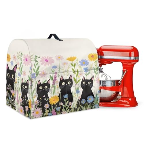 Stand Mixer Dust Cover with Adjustable Drawstring, Blender Cover Mixer Protective Cover Dustproof Stand Mixer Cover Househould Kitchen Items Cute Cat Prints - color: Cute Cat Prints, size: S