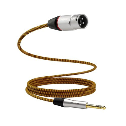 Balanced XLR to 1/4 Inch TRS Audio Cable, Pro Patch Cord for Studio Mixers & Monitors - 6.35mm to XLR Male, 6ft (1.85m) Interconnect - size: 6 Feet, style: XLR Male to 6.35mm