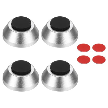 MECCANIXITY 4Pcs Speaker Isolation Pad Feet, 15x7mm Shockproof Aluminum Alloy Vibration Isolation Speaker Shock Base Pad Cone Base with Double-Sided Adhesive for Audio Equipment, Silver - color: Silver, size: 15x7mm