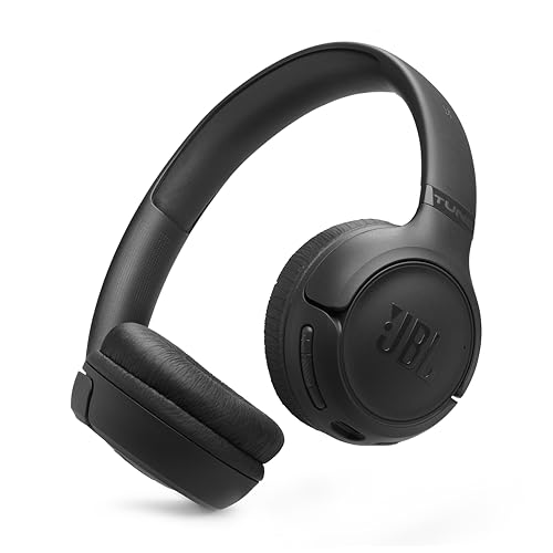 JBL Tune 530BT - Wireless on-Ear Bluetooth 6.0 Headphones with Powerful Pure Bass Sound, 2 beamforming mics for Perfect with Expo Gear Over-Ear Weather-Resistant Protective Hard-Shell - color: Black