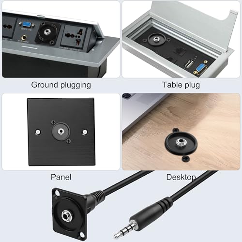 MEIRIYFA 3.5mm TRRS to D-Type Panel Mount Audio Extension Cable, 3.5mm 1/8" TRRS Male to D-Type Female 4 Pole Plug Stereo Headphone Cable for Headset, Laptop, Microphone - 53CM - style: 3.5MM TRRS Male