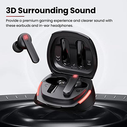 Tecno Wireless Earbuds Bluetooth Gaming Headphones with Microphone, in Ear Bluetooth Gaming Earbuds Noise Cancelling with Mic, 50ms Ultra-Low Latency Bluetooth Earbuds Gaming, G01 White
