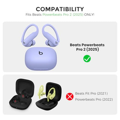 AhaStyle Silicone Case for Beats Powerbeats Pro 2 (2025), Quick Sand | with Cleaning Kit & Carabiner, Top Logo Visible, Skin-Friendly Soft Touch, Shockproof, Full Protection, Wireless Charging - color: Quick Sand, size: Beats Powerbeats Pro 2 (2025)