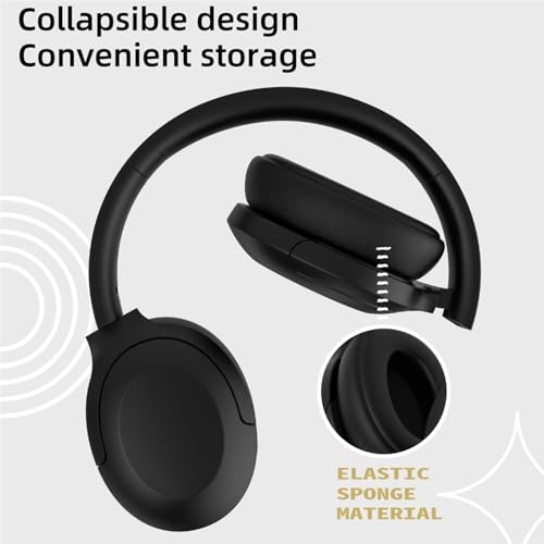 GU-DI Active Noise Cancelling Wireless Bluetooth Over Ear Headphones | Hi-Res Audio, Deep Bass, with mic, Foldable Lightweight, Travel Home Office Gym Cellphone PC
