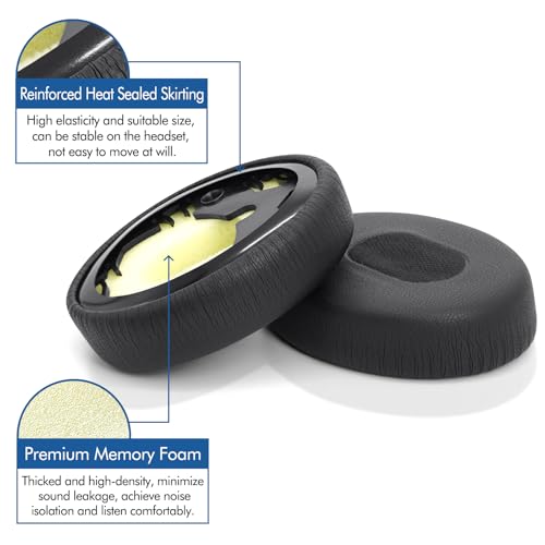 Ear Pads Replacement for Bose QuietComfort 3 On-Ear Headphones | Earpads Cushions for Bose QC3 OE1 with Memory Foam Protein Leather (Black)