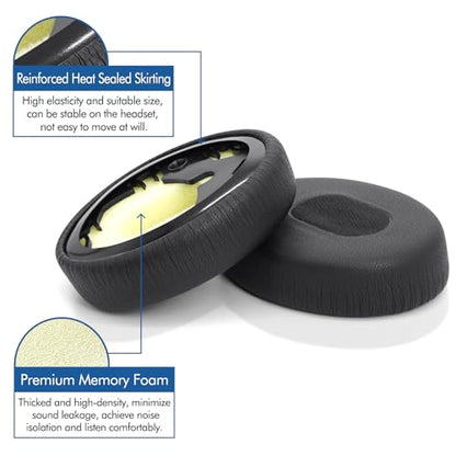Ear Pads Replacement for Bose QuietComfort 3 On-Ear Headphones | Earpads Cushions for Bose QC3 OE1 with Memory Foam Protein Leather (Black)
