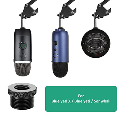 Blue Yeti Mic Screw Adapter 5/8 Male to 3/8 Female, Metal Screw Thread Adapter for Blue Yeti X/Blue Yeti/Snowball Mic Boom Arm Stand, 8 Pcs (Black) - color: 3/8 - 5/8