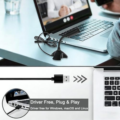 USB Computer Microphone Professional Network Chat Tool Plug and Play Suitable for Desktop and Laptop Computers (Black)
