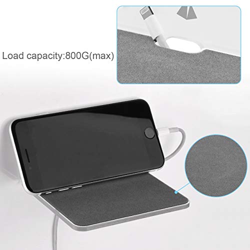 Wall Mount for Speakers, Webcam, Phones - Acrylic Floating Shelf (Silky White & Transparent) - color: Silky White & Transparent