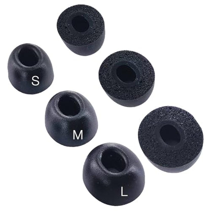 Replacement Memory Foam Eartips for Nothing & CMF Earbuds, 3 Pairs | Compatible with Nothing Ear / Ear (a) / Ear (3) /CMF Buds 2 & 2a / 2 Plus/CMF Buds Pro & Pro 2/ CMF Buds Earbuds Earpad,Black