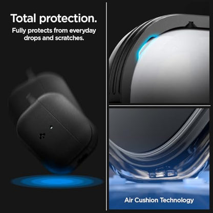Caseology by Spigen Vault Designed for AirPods Pro 2 Case (2022/2023) | Non-Slip Grip Texture, Drop Protection Cover with Carabiner, Wireless Charging Compatible - Matte Black