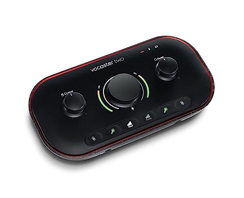 Audiosavings Bundle: Focusrite Vocaster Two USB-C Podcast Podcasting Studio Audio Recording Interface Bundle with (2) Rockville PRO-M50 SR Studio Headphones (3 Items)