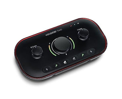 Audiosavings Bundle: Focusrite Vocaster Two USB-C Podcast Podcasting Studio Audio Recording Interface Bundle with (2) Rockville PRO-M50 SR Studio Headphones (3 Items)