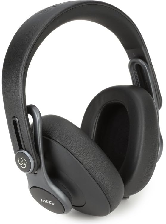 AKG Pro Audio K371 Wired Over-Ear, Closed-Back, Foldable Professional Recording Studio Headphones, Studio Monitor Mixing, Podcast, DJ Stereo Headsets, Black - style: K371