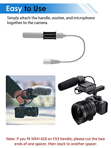 6 Pcs Microphone Shock Mount Rubber Spacer Tube Microphone Sleeve Washer Compatible with Sony Camcorder Rode NTG, Sennheiser MKH Shotgun Mic FX3,FS7,FX6,FX8,FX9,NX80,FS5