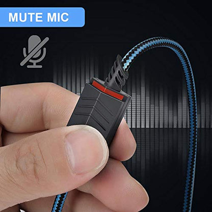 Audio Cable Compatible with Astro A40 A40TR Gaming Headset(Blue) | Inline Mute Wire and No Volume Control Cord,nylon braided thread protecting - style: Nylone Cord - Blue
