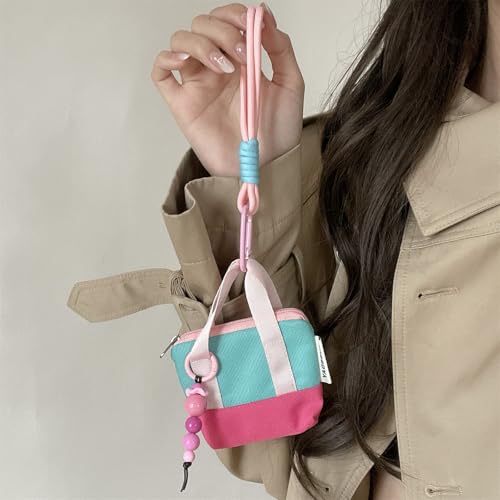 Mini Backpack Case for AirPods 4 2024 AirPods Pro 3, Multi-Functional Pouch Coin Purse Cable Organizer with Strap Hand Strap Keychain Lock, Travel-Friendly Headphone Case for Women Men - color: Pink Backpack