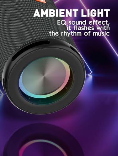 MANTO BTS13 Wireless Speaker, Bluetooth 5.3 TWS Stereo for Outdoor, Beach, Camping, Home, 10W Bass Sound, FM Radio, Micro SD/AUX Playback, 4H Playtime, Portable Lanyard Speaker