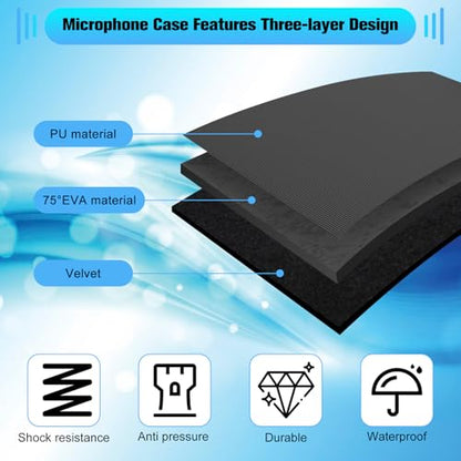 Wireless Microphone Case for 2 JBL Mics, EVA Travel Case | Stores Receivers, Cable and AA Batteries for Party and Karaoke Use