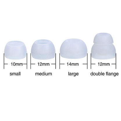 EBOOT 16 Pcs Earbud Tips Silicone Replacement, Noise Isolating Ear Bud Covers, Soft Anti-Slip Eartips, Multi Size S/M/L, Black & Clear