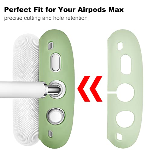 FILOTO Case for Airpods Max Headphones, Ear Pad Case Cover/Ear Cups Cover/Headband Cover for AirPods Max (USB-C/Lightning)(2024/2020), Silicone Accessories Cases (Cactus Green) - color: Cactus Green