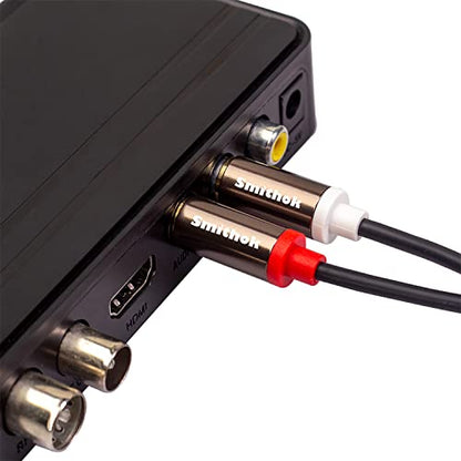 Smithok RCA Cables 2 Pack[Hi-Fi Sound, PVC Jacket, Shielded], 2-Male to 2-Male RCA Audio Stereo Subwoofer Cable Auxiliary Cord for Home Theater,Amplifiers,HDTV,Hi-Fi Systems,Speakers… (6.6Ft/2m) - style: 6.6Ft/2m