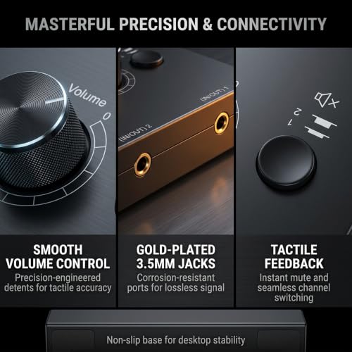 3.5mm Audio Switcher Passive Speaker Selector with Mute