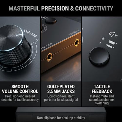 3.5mm Audio Switcher Passive Speaker Selector with Mute