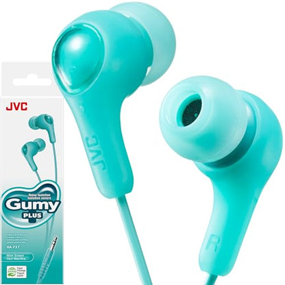 JVC Gumy HAFX7GN 인이어 이어버드 헤드폰, 그린 | 강력한 사운드, 편안하고 안전한 핏, 실리콘 이어 피스 S/M/L, 종이 패키지 - color: 초록색., size: 마이크 없음