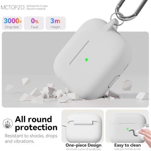 for AirPods Pro 3 Case 2025,Come with Cleaner Kit,White | Silicone Protective Cover for Airpod Pro 3rd Generation Case with Keychain,for Women Men,One-Piece Design,Shockproof - color: D-White