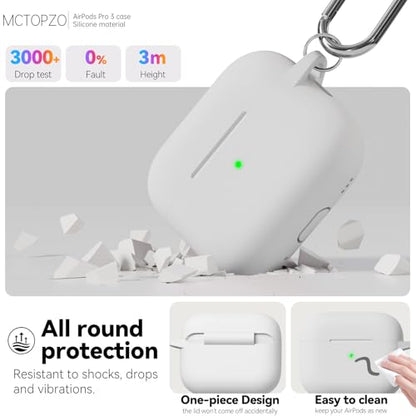 for AirPods Pro 3 Case 2025,Come with Cleaner Kit,White | Silicone Protective Cover for Airpod Pro 3rd Generation Case with Keychain,for Women Men,One-Piece Design,Shockproof - color: D-White