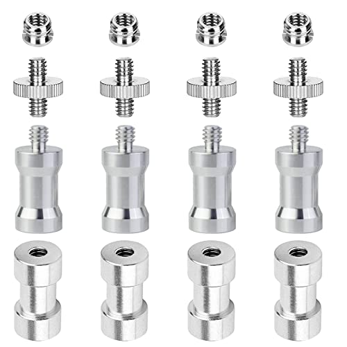 16PCS Camera Screws Mount Set 1/4 Inch and 3/8 Inch Threaded Converter Screws Adapter Flash Shoe Mount for DSLR Camera/Tripod/Monopod/Ballhead/Flash Light/Quick Release Plate