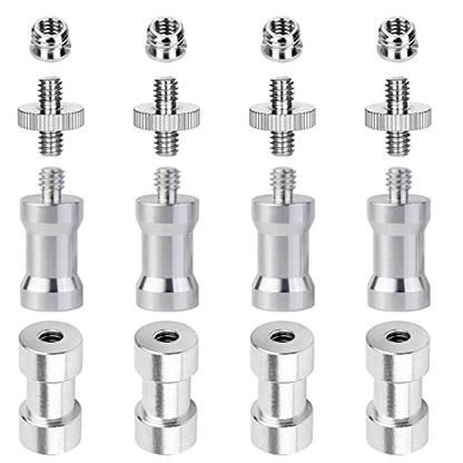 16PCS Camera Screws Mount Set 1/4 Inch and 3/8 Inch Threaded Converter Screws Adapter Flash Shoe Mount for DSLR Camera/Tripod/Monopod/Ballhead/Flash Light/Quick Release Plate