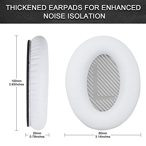 Replacement Ear Pads for Bose QuietComfort 35 35 II 15 25(qc 35 25 15/QC35 ii), Headphone Ear Covers, High Density Memory Cotton, Soft Leather, Adaptive Noise Isolation Headphones Pads Cushions - color: white, style: QC35