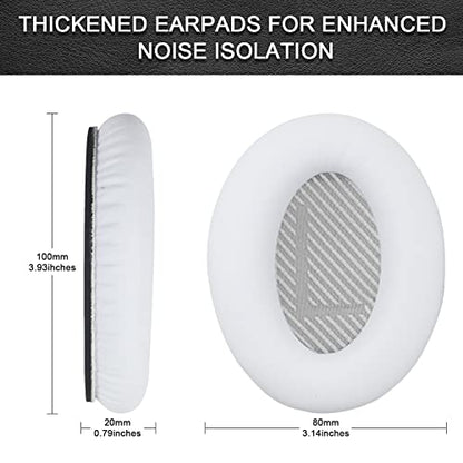 Replacement Ear Pads for Bose QuietComfort 35 35 II 15 25(qc 35 25 15/QC35 ii), Headphone Ear Covers, High Density Memory Cotton, Soft Leather, Adaptive Noise Isolation Headphones Pads Cushions - color: white, style: QC35