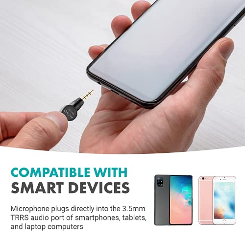 Movo MA5SP 3.5mm TRRS Shotgun Microphone for iPhone or Android Devices - Omnidirectional Phone Microphone with 180° Rotation - Mini Travel Smartphone Microphone for Video, Vlogging, Interview, Travel