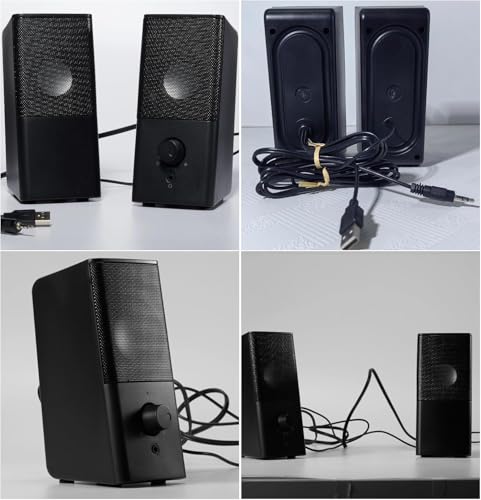 H21 Classic Computer Speakers for Desktop PC, Full Stereo Sound, USB-Powered, Gaming Speaker with 3.5mm Aux Multimedia for Laptop/Desktop/Tablets/Phone(Black