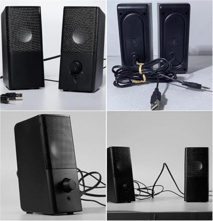H21 Classic Computer Speakers for Desktop PC, Full Stereo Sound, USB-Powered, Gaming Speaker with 3.5mm Aux Multimedia for Laptop/Desktop/Tablets/Phone(Black