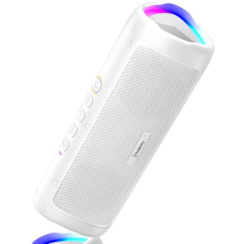 Bluetooth Speaker, 20W HD Sound, Portable Wireless, IPX5 Waterproof, Up to 24H Playtime, TWS Pairing, for Home/Party/Outdoor/Camping/Beach Essentials, Electronic Gadgets, Birthday Gift (White) - color: White