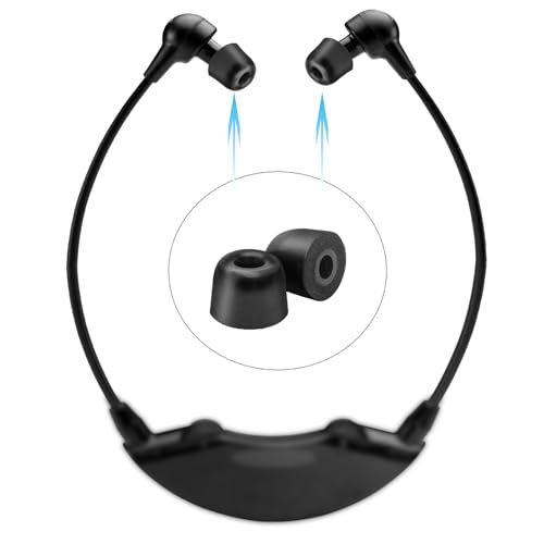 Klowcok Replacement Foam Ear Tips for TV Ears Digital Headset, Small | In-ear Headphones Tips, Comfort Fit, 3 Pairs, Black - size: Small