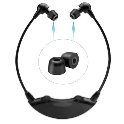 Klowcok Replacement Foam Earbud Tips for TV Ears Digital Headset, Large | In-ear Headphones Tips, 3 Pairs, Black - size: Large