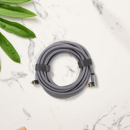 5m Digital Coaxial Audio Cable with Braided Jacket, Dual Cords for Amplifier and Home Theater, Television Accessories Compatible with Subwoofers and HDTV Systems