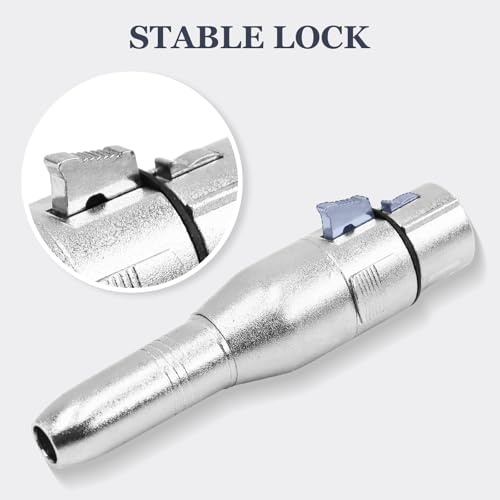 XLR 3Pin Female to 1/4" 6.35mm Female Jack Socket Audio Adapter,Silver 2Pcs | Diecast Zinc Alloy Shell, Low Noise, Pro-Grade Sound, Tight Fit, Conversion Adapters For Mic, PA, DJ, Instrument, Studio Gear - size: XLR Female, style: 2 pcs