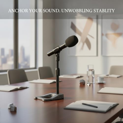 Solid Metal Microphone Stand Base, Weighted A-Shape Desktop Anchor for Streaming and Recording, Stable 13-Inch Footprint