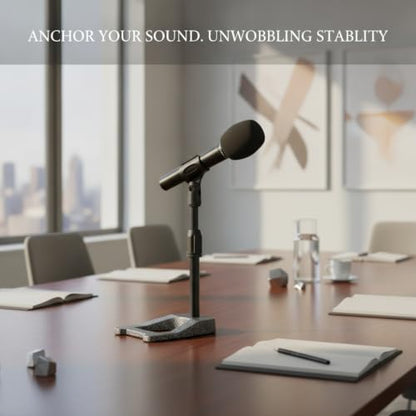Solid Metal Microphone Stand Base, Weighted A-Shape Desktop Anchor for Streaming and Recording, Stable 13-Inch Footprint