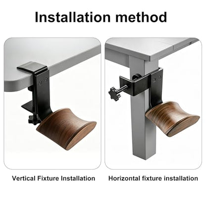 Headphone Holder Walnut Wood & Solid Metal Headset Hanger Stand for Desk Adjustable Design Ideal Headphone Stand for All Headphone Sizes